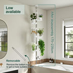 Adjustable Indoor Plant Stands Double Tension Pole Stainless