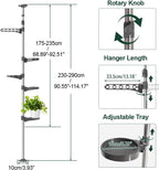 Adjustable Indoor Plant Stands Double Tension Pole Stainless