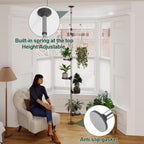 Adjustable Indoor Plant Stands Double Tension Pole Stainless