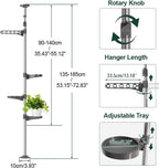 Adjustable Indoor Plant Stands Double Tension Pole Stainless