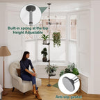 Adjustable Indoor Plant Stands Double Tension Pole Stainless