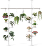 Adjustable Indoor Plant Stands Double Tension Pole Stainless