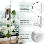 Adjustable Indoor Plant Stands Double Tension Pole Stainless