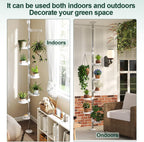 Adjustable Indoor Plant Stands Double Tension Pole Stainless