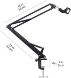 Adjustable Microphone Arm Stand with Pop Filter