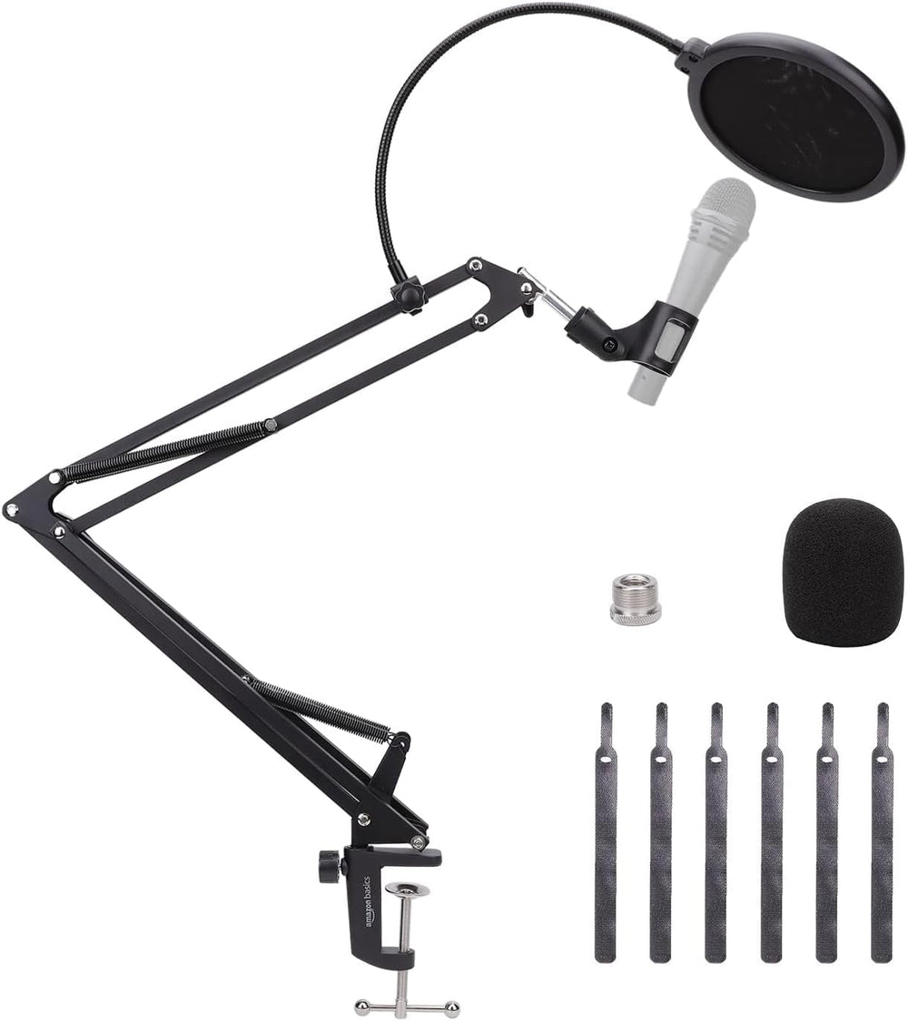 Adjustable Microphone Arm Stand with Pop Filter