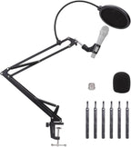 Adjustable Microphone Arm Stand with Pop Filter