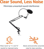 Adjustable Microphone Arm Stand with Pop Filter