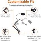 Adjustable Microphone Arm Stand with Pop Filter