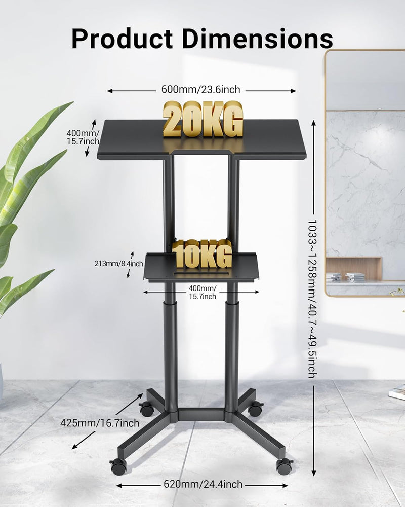 Mobile Laptop Desk 60 X 40CM Height