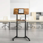 Adjustable Mobile Laptop Desk with Storage Tray 106-132CM