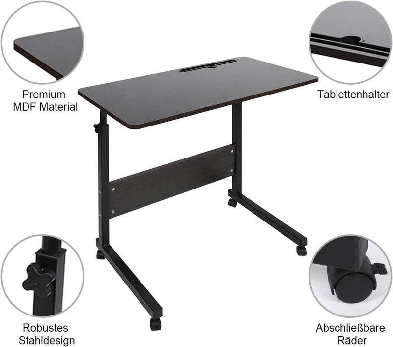 Adjustable Movable Wooden Laptop Table 71.5 to 91CM