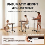 Adjustable Overbed Table with Wheels Bedside Rolling Pneumatic