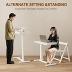 Adjustable Overbed Table with Wheels Solid Wood Split