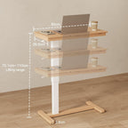 Adjustable Overbed Table with Wheels Solid Wood Split
