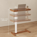 Adjustable Overbed Table with Wheels Solid Wood Split