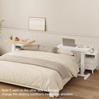 Adjustable Overbed Table with Wheels Solid Wood Split