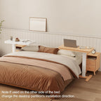 Adjustable Overbed Table with Wheels Solid Wood Split