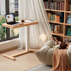 Adjustable Overbed Table with Wheels Solid Wood Split