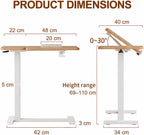 Adjustable Overbed Table Wood Sofa Side with Wheels