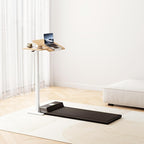 Adjustable Overbed Table Wood Sofa Side with Wheels