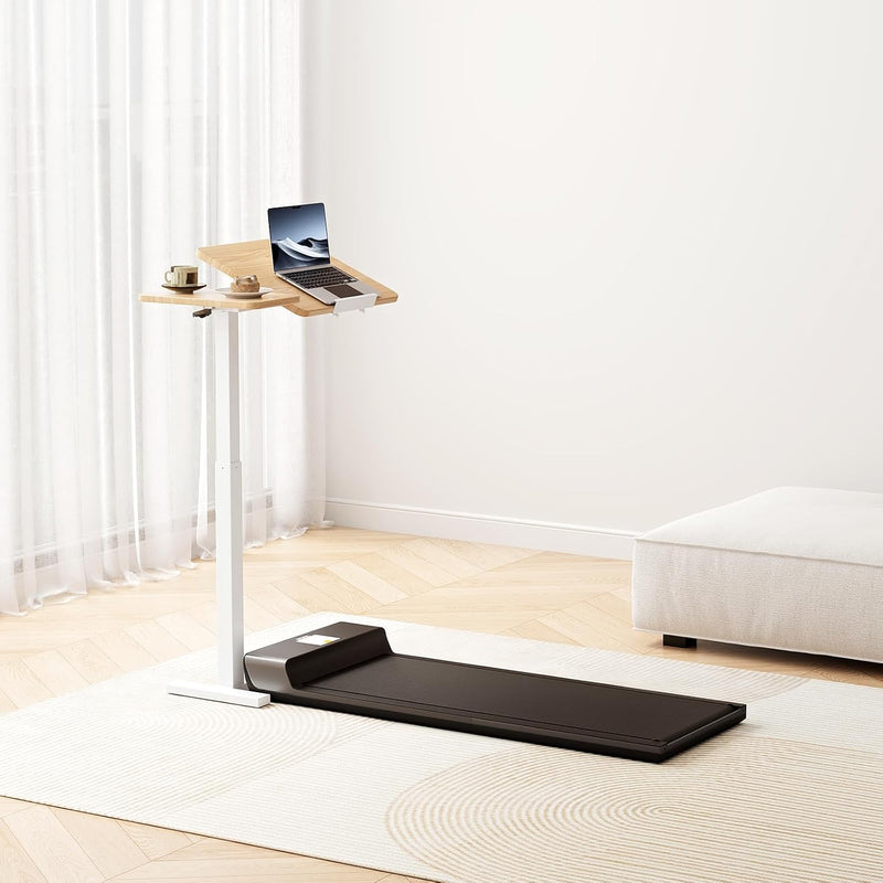 Adjustable Overbed Table Wood Sofa Side with Wheels