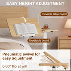 Adjustable Overbed Table Wood Sofa Side with Wheels