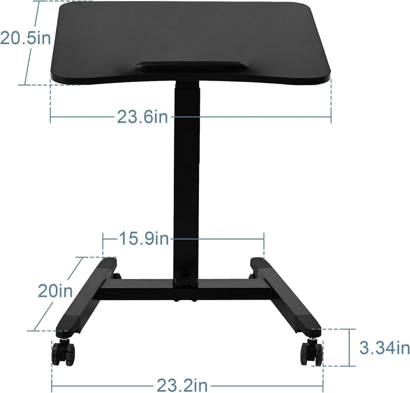 Foot Pedal Height Adjust Pneumatic Overbed Foldable Table