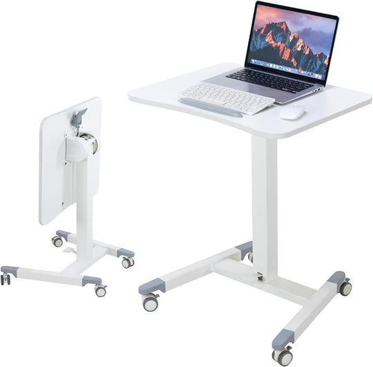 Foot Pedal Height Adjust Pneumatic Overbed Foldable Table