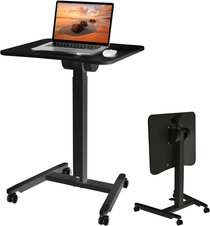 Foot Pedal Height Adjust Pneumatic Overbed Foldable Table