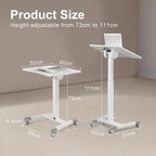 Foot Pedal Height Adjust Pneumatic Overbed Foldable Table