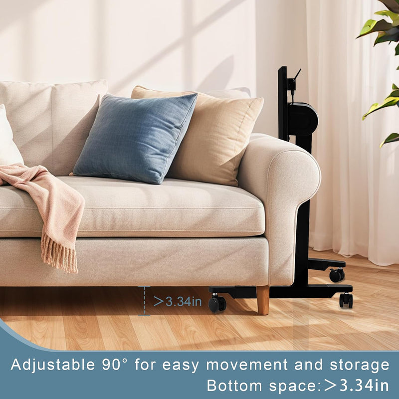 Foot Pedal Height Adjust Pneumatic Overbed Foldable Table