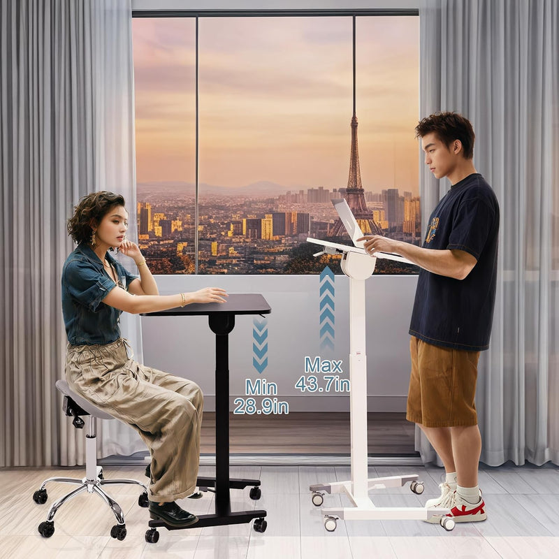 Foot Pedal Height Adjust Pneumatic Overbed Foldable Table
