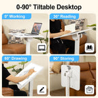 Foot Pedal Height Adjust Pneumatic Overbed Foldable Table