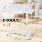 Adjustable Pneumatic Overbed Table with Wheels Split Top