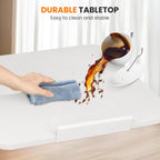 Adjustable Pneumatic Overbed Table with Wheels Split Top