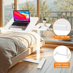 Adjustable Pneumatic Overbed Table with Wheels Split Top