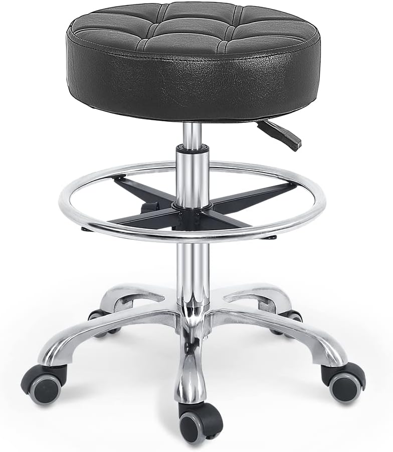 Adjustable Rolling Stool Chair with Wheels for Massage