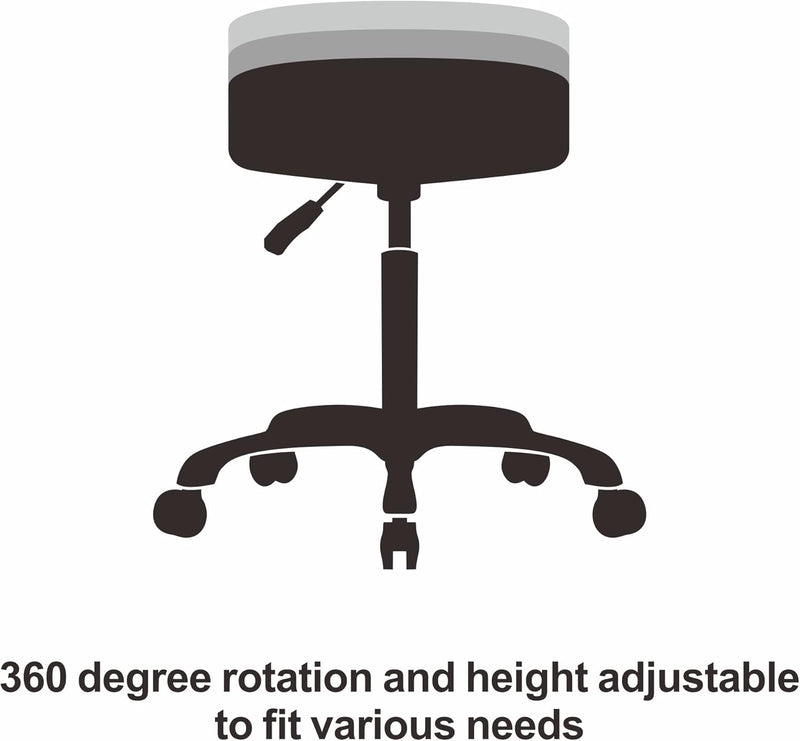 Adjustable Rolling Stool Chair with Wheels for Massage
