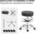 Adjustable Rolling Stool Chair with Wheels for Massage