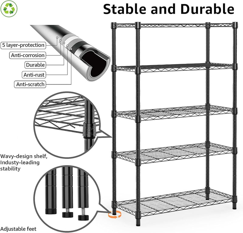 Adjustable Shelves Heavy Duty Wire Pantry Shelving