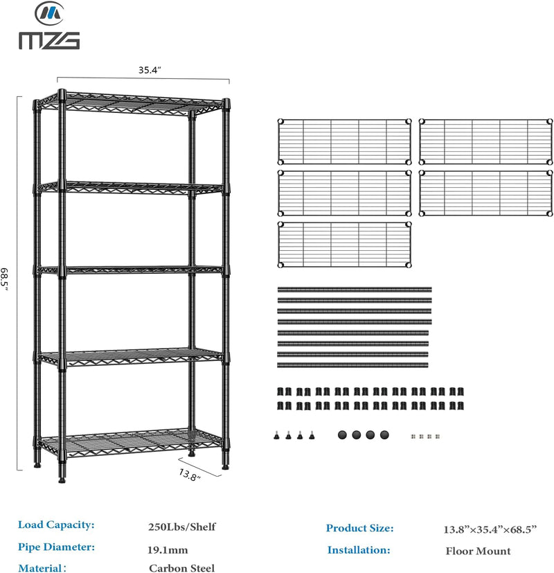Adjustable Shelves Heavy Duty Wire Pantry Shelving