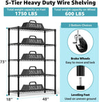 Adjustable Shelves Heavy Duty Wire Pantry Shelving