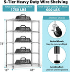 Adjustable Shelves Heavy Duty Wire Pantry Shelving