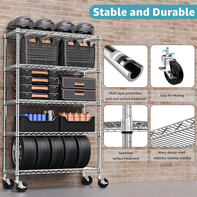Adjustable Shelves Heavy Duty Wire Pantry Shelving