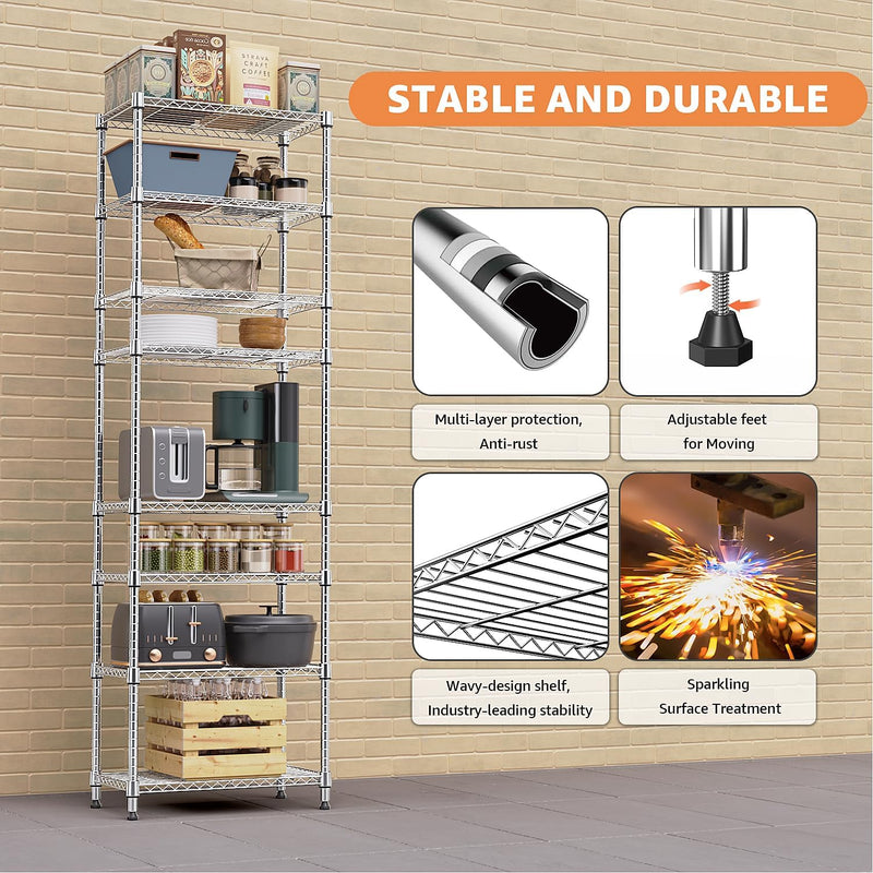 Adjustable Shelves Heavy Duty Wire Pantry Shelving