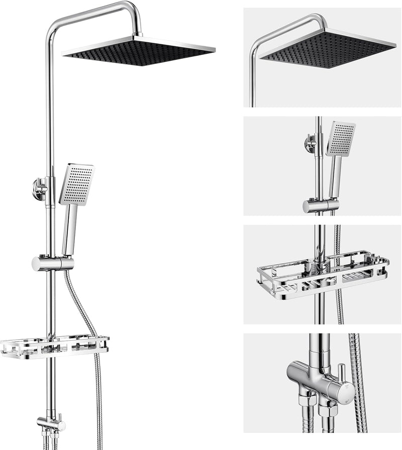 Adjustable Shower Riser Rail Kit