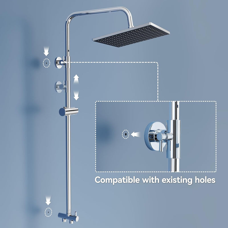 Adjustable Shower Riser Rail Kit