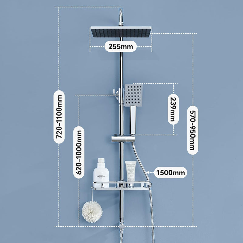 Adjustable Shower Riser Rail Kit
