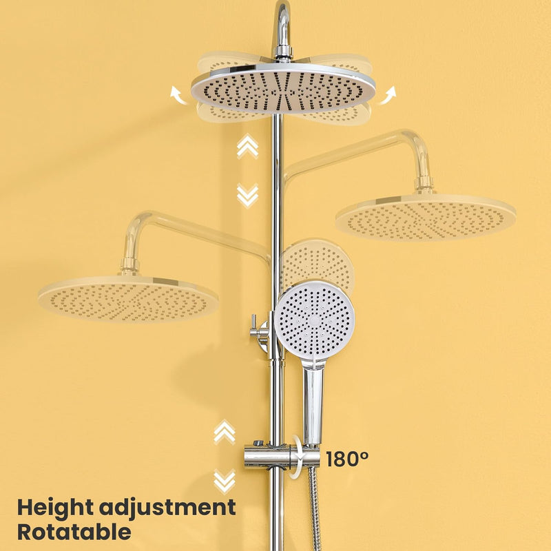 Adjustable Shower Riser Rail Kit